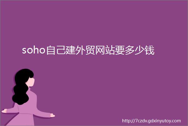 soho自己建外贸网站要多少钱